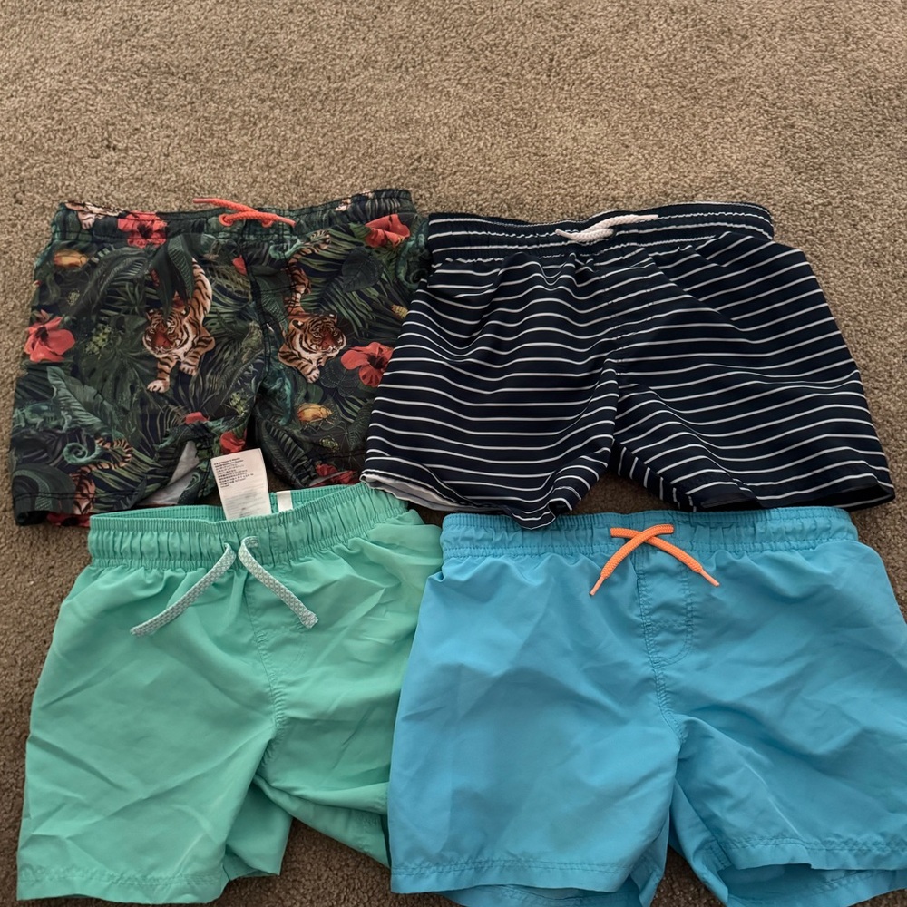 (4) Pairs H&M boys swim shortie trunks